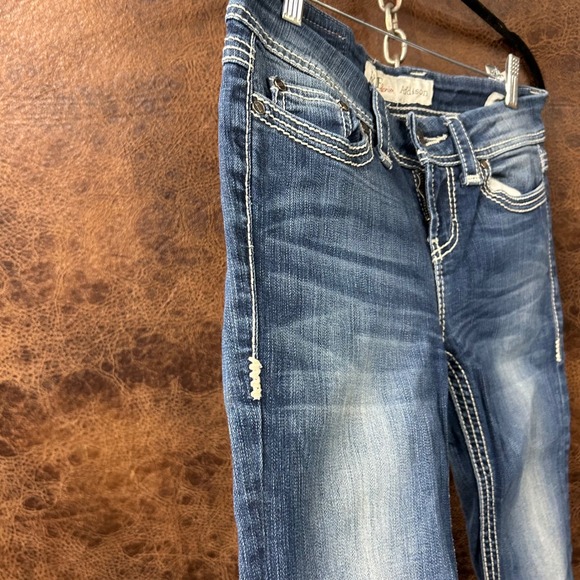 BKE Addison 26R Blue Heavy Thread Rodeo Western Women's 26" x 31 1/2" Jean - Picture 4 of 10